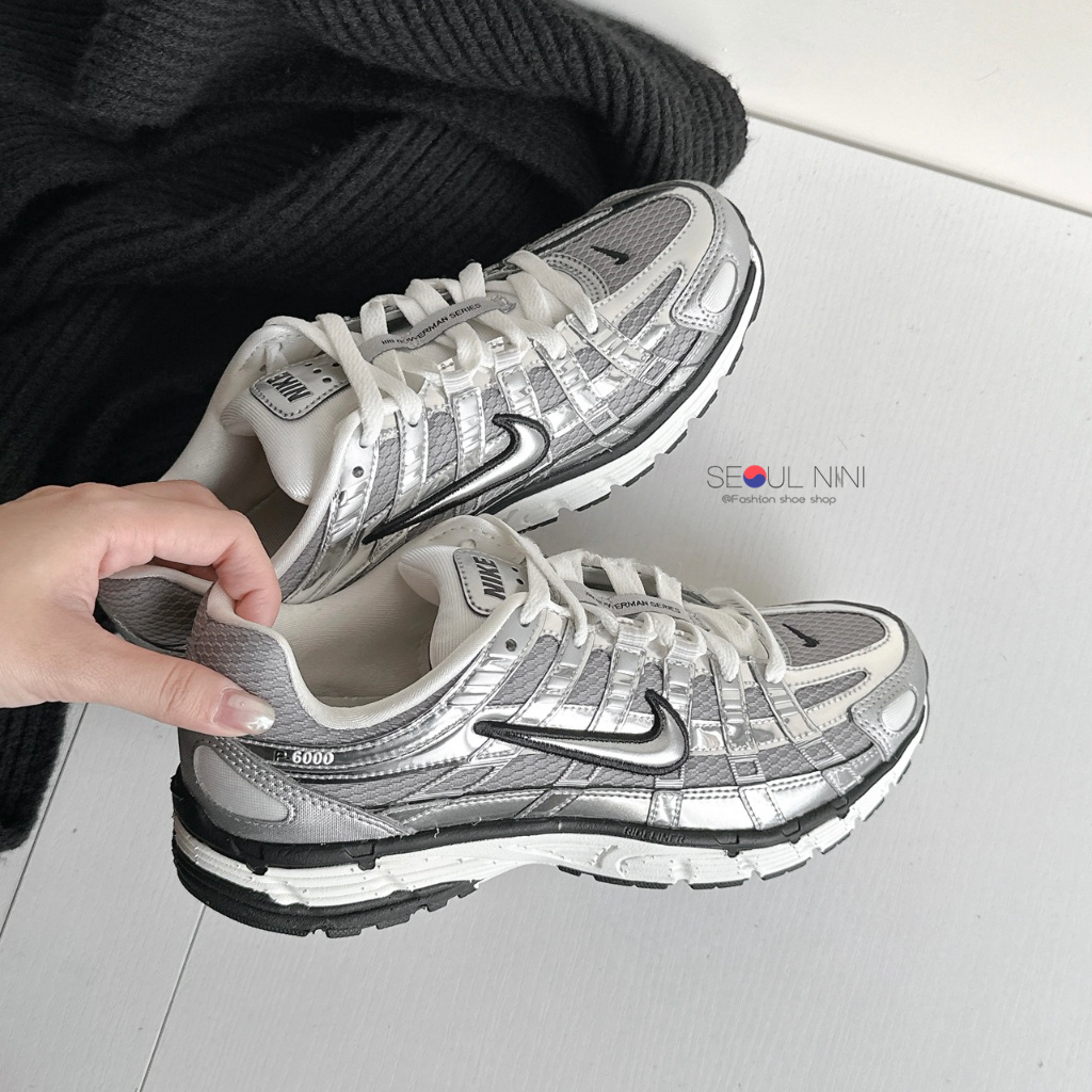 -Seoul 🇰🇷- ΝIKE P-6000 黑銀 灰銀 液態金屬 復古 Y2K 跑步鞋 CN0149-001