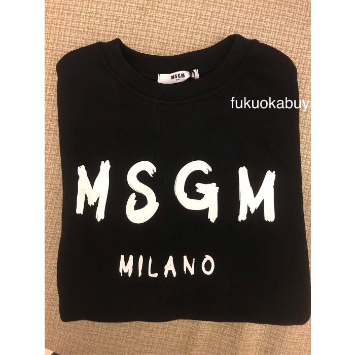 全新真品現貨 MSGM 厚款 內刷毛長袖衛衣 黑色 奶茶色 14Y 約平常大人M號