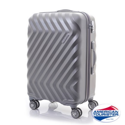 AT美國旅行者 20吋Zavis立體閃電防刮耐磨飛機輪硬殼TSA行李箱(銀織紋) Bon-Air可擴充登機箱(銀)