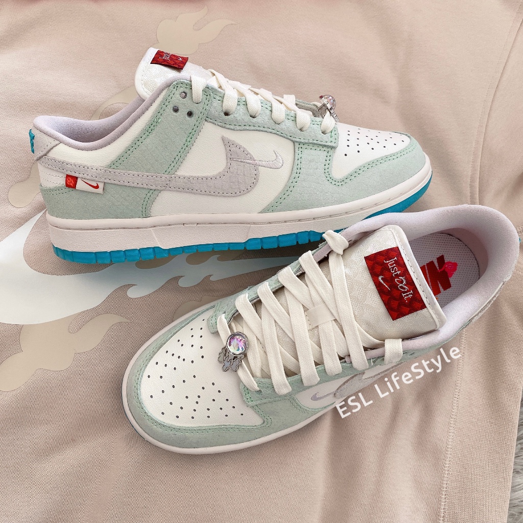 現貨 NIKE DUNK LOW LX 龍年限定 龍珠 小勾 刺繡 薄荷綠 米白 休閒鞋 女鞋 FZ5065-111