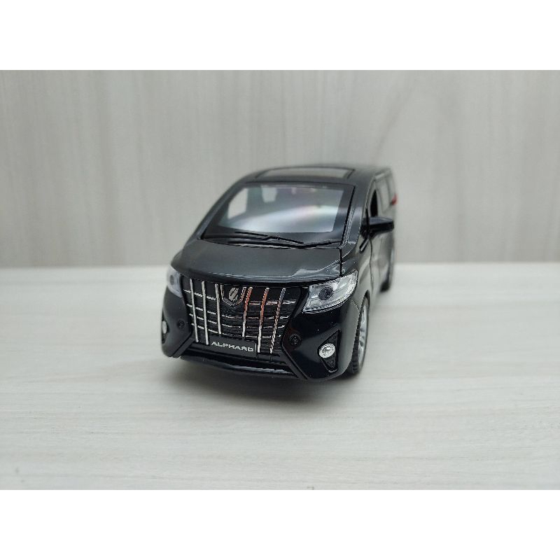 全新盒裝1:32~豐田 TOYOTA ALPHARD 商務版 黑色 合金 模型車 聲光車 玩具 兒童 禮物