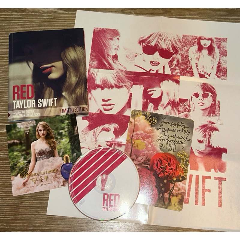 泰勒絲 Taylor Swift RED德國限量豪華版專輯 二手 含海報 香水卡 明信片 CD