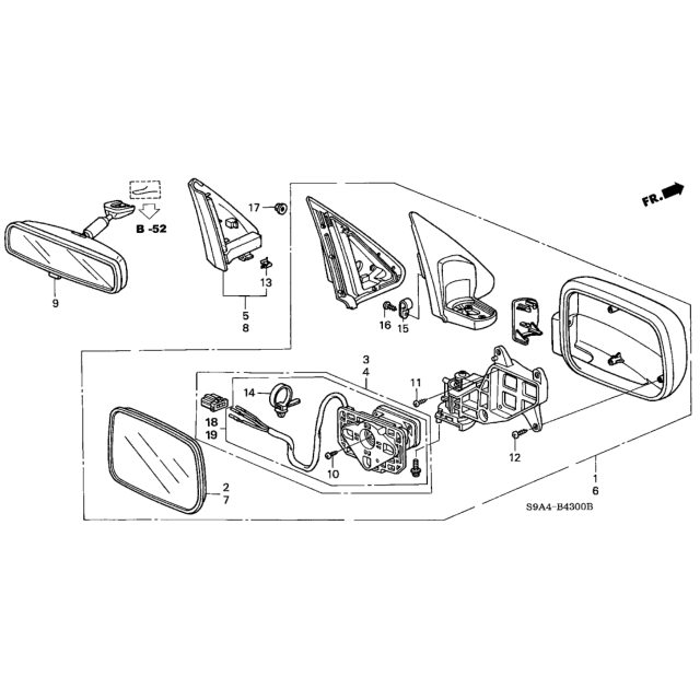 【明水自動車】 HONDA 原廠部品 CRV2 2003~2006年 CRV 後視鏡 車內後視鏡