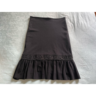 Morgan 黑色蕾絲魚尾裙 有彈性的網紗質料