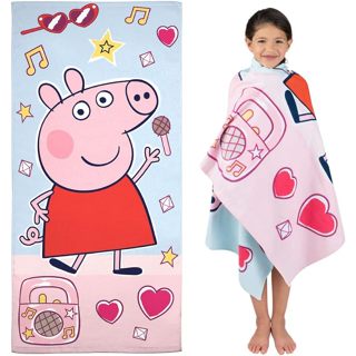 預購🚀美國正貨🚀美國專櫃 Peppa Pig 兒童 浴巾 毛巾 粉紅豬小妹 佩佩豬 Franco