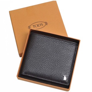 現貨 ❤️‍🔥 TOD's 金屬Logo 荔枝紋 對開 8卡短夾 深咖 可刷卡 可分期