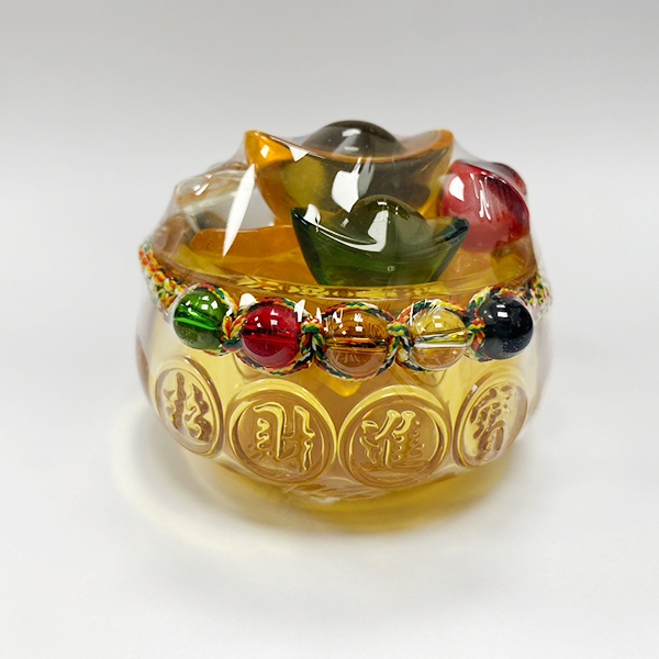 五色琉璃聚寶盆組 (特價) (現貨) 含五色元寶+水晶 年節裝飾 過年飾品 年飾【久大文具】1408