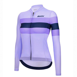 🔥全新公司貨🔥Santini 2023【光滑孟加拉】女性防曬長袖車衣 亞洲版-紫丁香 環保科技/格外透氣/職業緊身