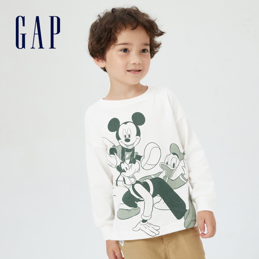 Gap 男幼童裝 Gap x Disney迪士尼聯名 長袖T恤-白色(431423)