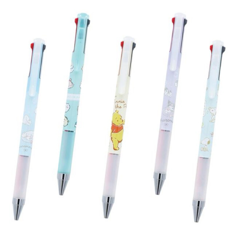 日本進口 吉伊卡哇 酷洛米 大耳狗 小熊維尼 史努比 三色中性筆 0.4mm 日本製 黑/紅/藍色 筆夾 原子筆