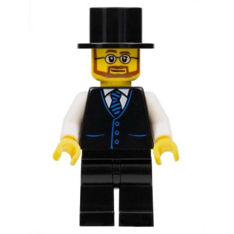LEGO 樂高 10273 鬼屋管家 單人偶 全新品, Butler 男管家 高帽 鬼屋 幽靈 西裝 背心 鬍子