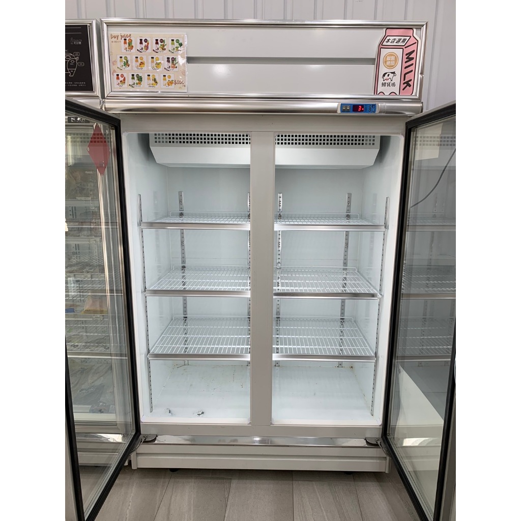 【二手】瑞興-冷藏雙門機上型玻璃展示型冰箱