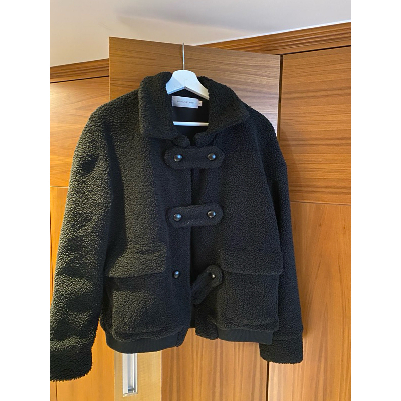 Suitangtan 黑色熊寶寶排扣外套 夾克 飛行外套 寒流 隋棠自創品牌