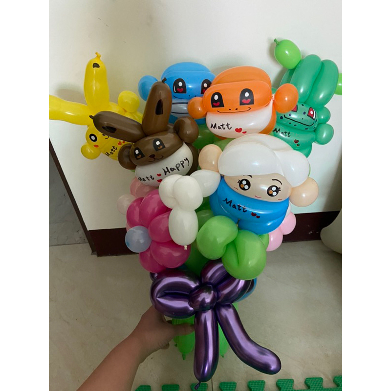 造型氣球，氣球花束，寶可夢/艾莎 /公主氣球花束