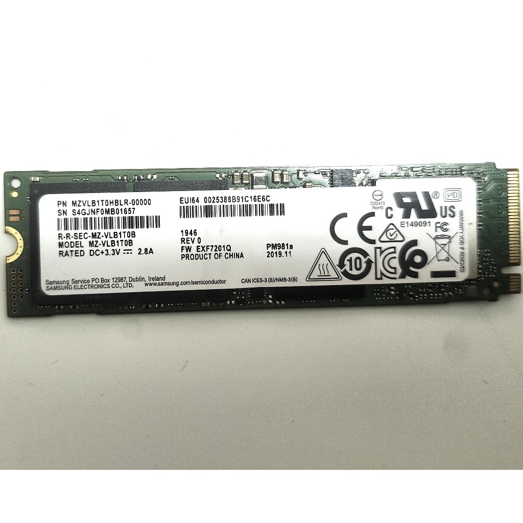 二手過保 三星 發票 Samsung MZ-VLB1T0B 1TB M.2 NVMe PCIe3 SSD 1T 固態硬碟