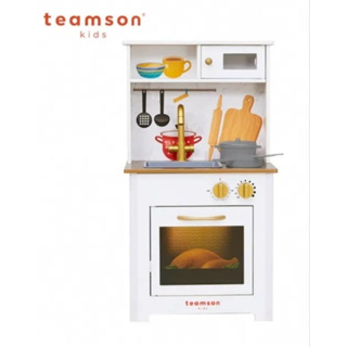 Teamson 小廚師戴米爾木製玩具廚房組(附5配件)白色 含運
