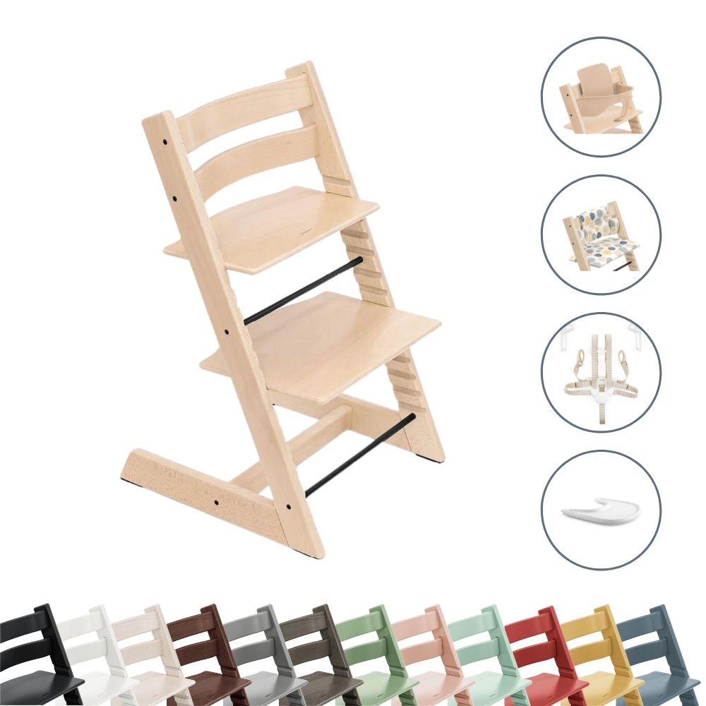 【STOKKE】Tripp Trapp 成長椅 6m+經典五件組 (櫸木/橡木) ｜THE BABY｜台灣總代理原廠正貨