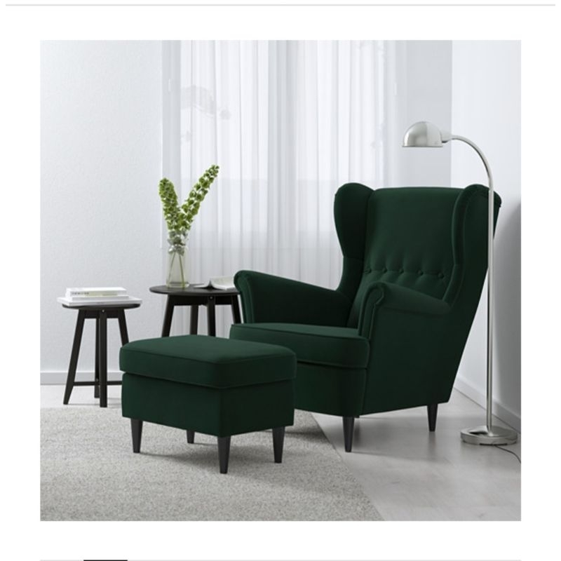 【惜福二手店】宜家IKEA復刻版墨綠色單人座沙發 送腳蹬/早期/老件/復古/網美/文青風主人椅