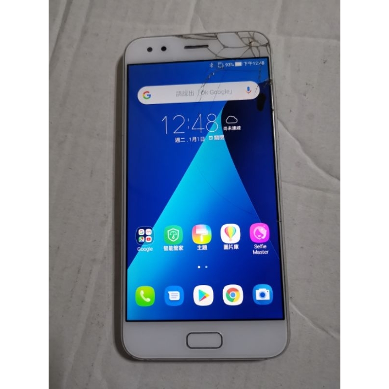 零件機ASUS Zenfone 4 ze554kl 6g/64G液晶上方破，仍可使用，