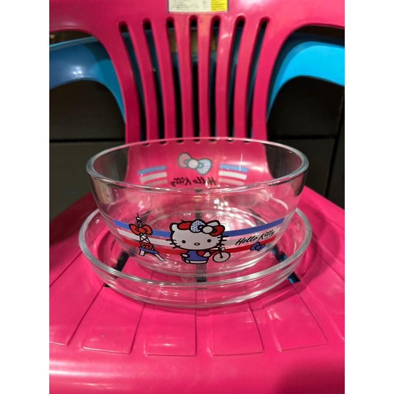 Hello Kitty玻璃碗盤組