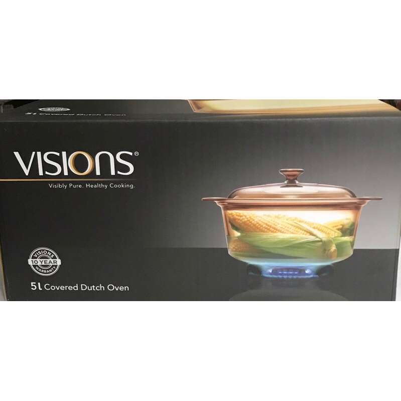 【美國康寧 Visions】5.0L晶彩透明鍋VSD-5 5L 燉鍋 火鍋 湯鍋