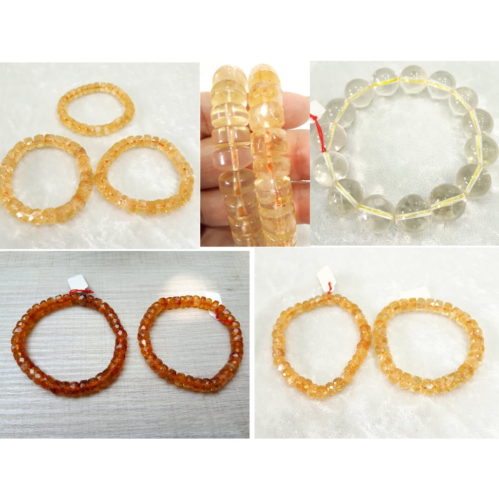 【 巧宓水晶-RZ 】🌸 黃水晶手鍊 🌸 隨機出貨 切割面 手排 圓珠 老型 手珠 手鍊 巧設計