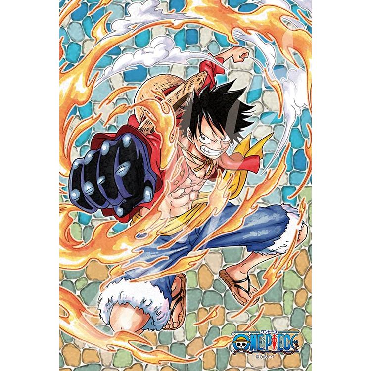 126-ac31 絕版迷你透明塑膠126片日本進口拼圖 One piece 海賊王 航海王 魯夫橡膠橡膠火拳槍