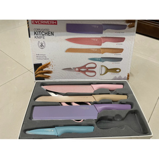 【EVCRIVERH】廚房刀具五件組 北歐彩色刀 全新 缺瓜刨 刀具