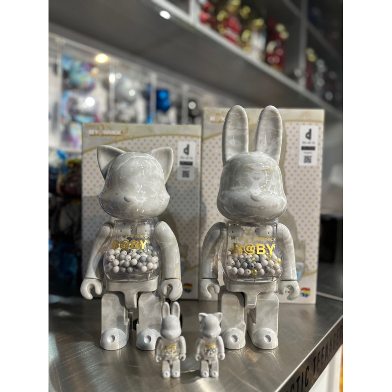 BE@RBRICK 庫柏力克熊 bearbrick  貓兔千秋 大理石 400%+100%