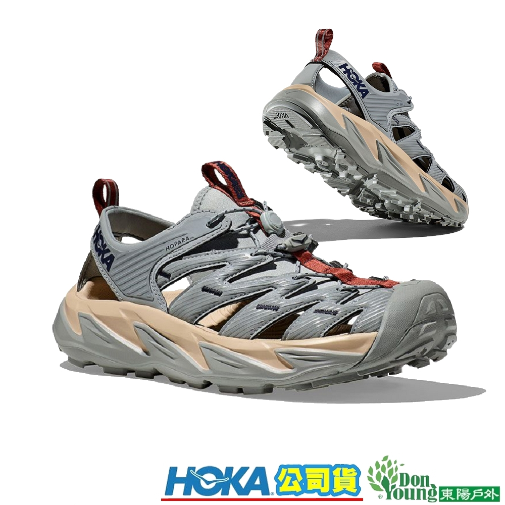 【HOKA 】HO1123112LSSD U Hopara 中性款健行涼鞋 岩石灰/流沙色
