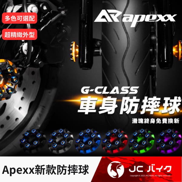 Jc機車精品 Apexx新款防摔球 現在購買滑塊享永久保固 超精緻外型 鋁合金材質 多色可選配 勁戰 Force 雷霆s