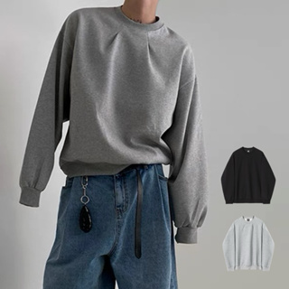 [HYC] 超強版型 Cleanfit 韓版寬鬆設計感上衣 City boy 日系休閒 長袖素T 秋冬保暖 純棉衛衣