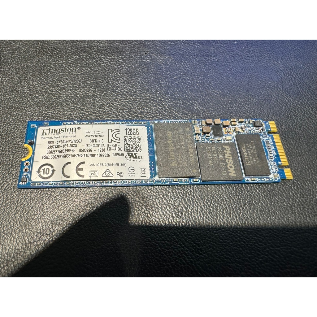 Kingston金士頓SNS8154P3 128G PCIe 3.0x2 NVMe M.2 SSD 2280 128G