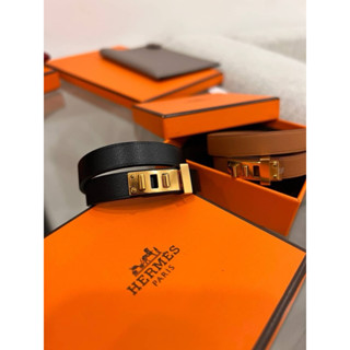 hermes 全新 mini dog 黑金 金棕 皮革 手環 手鍊
