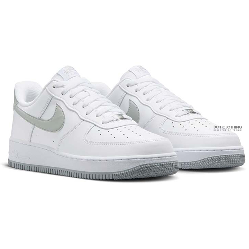 Nike Air Force 1 '07 白灰 淺煙灰 白底 灰勾 復古 皮革 休閒鞋 FJ4146-100 男鞋DOT