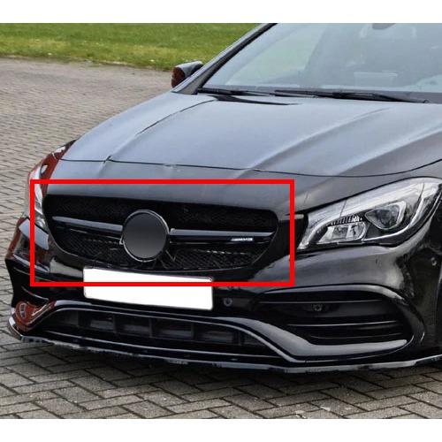 &lt;台灣之光&gt; 全新BENZ W176 A180 A200小改款17 18 19年專用AMG A45款 亮黑 一線 水箱罩