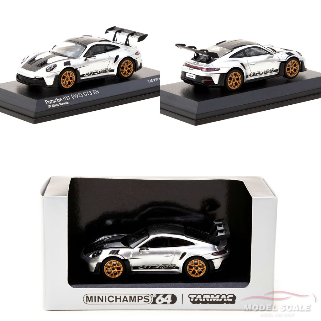 【模例】Minichamps X Tarmac 1/64 Porsche 911 992 GT3 RS GT銀