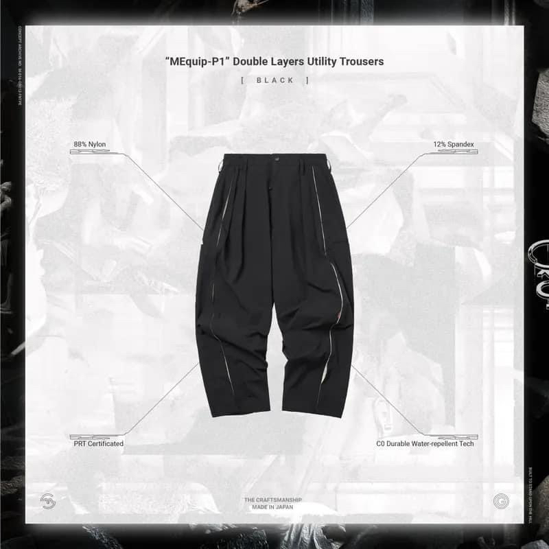 “MEquip-P1” Double Layers Utility Trousers - Black GOOPiMADE