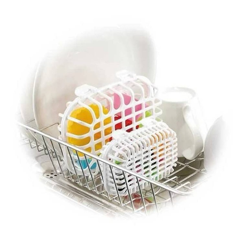 日本sanada 洗碗機 洗碗 餐具 小物籃 大+小 2入組 白色 網狀