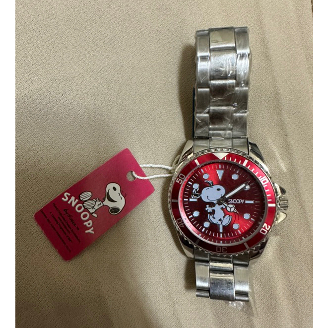 全新✨史努比 手錶  不銹鋼 紅色 女錶
