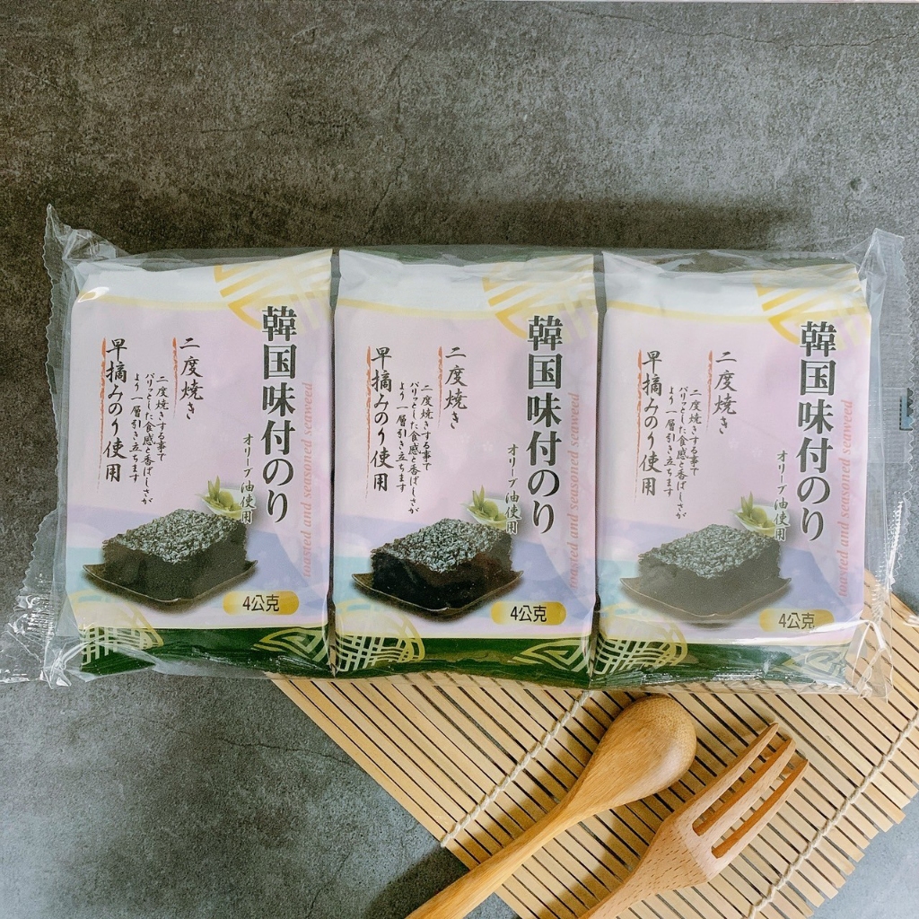 【疲老闆】韓國 味付海苔 橄欖油 3入 12g 袋 海苔 韓國海苔
