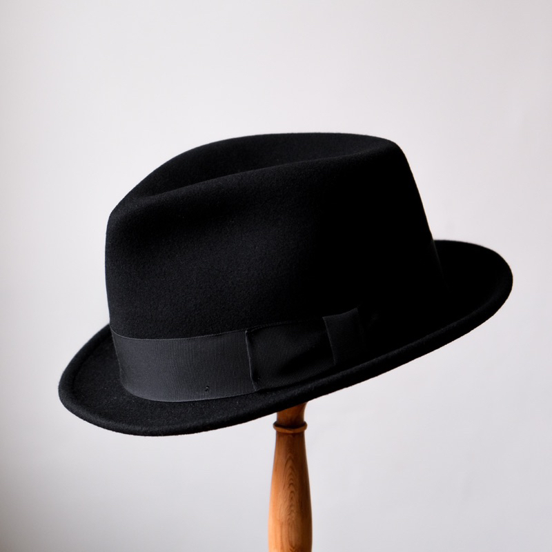 New York Hat Wool Fedora Hat Made in USA - Black 美國製帽品牌