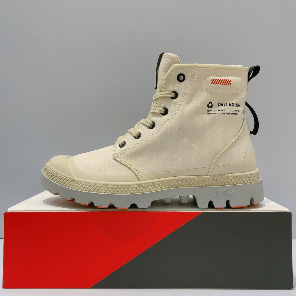 PALLADIUM PAMPA RCYL L+WP+男女款 米色 舒適 防潑水 雨鞋 休閒靴 78848-210