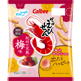 | 現貨+預購 | 日本Calbee 卡樂比 紀州完熟梅 紀州梅 風味蝦條 梅子蝦味先 蝦餅 會出現可愛的梅花造型哦