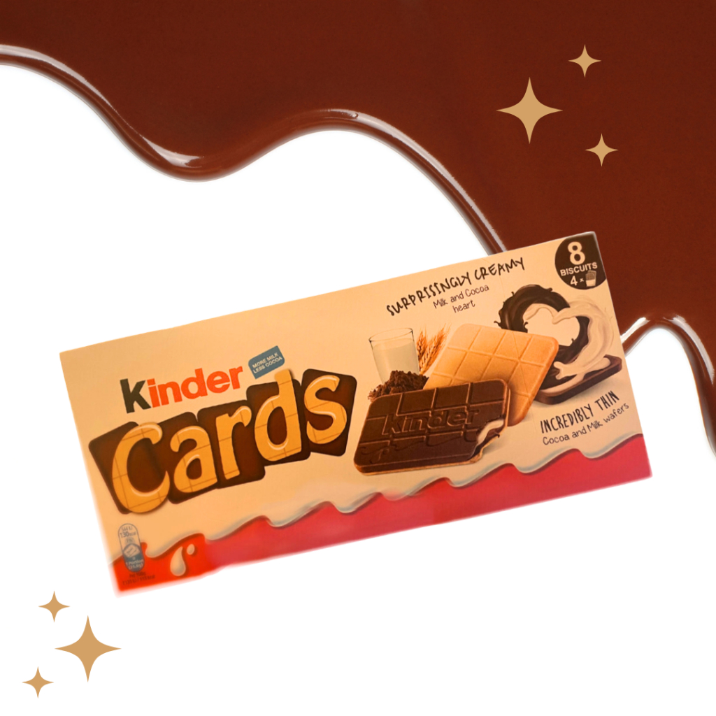 現貨 健達巧克力Kinder cards 8入 榛果醬 夾心巧克力 夾心餅 威化餅 卡片餅乾
