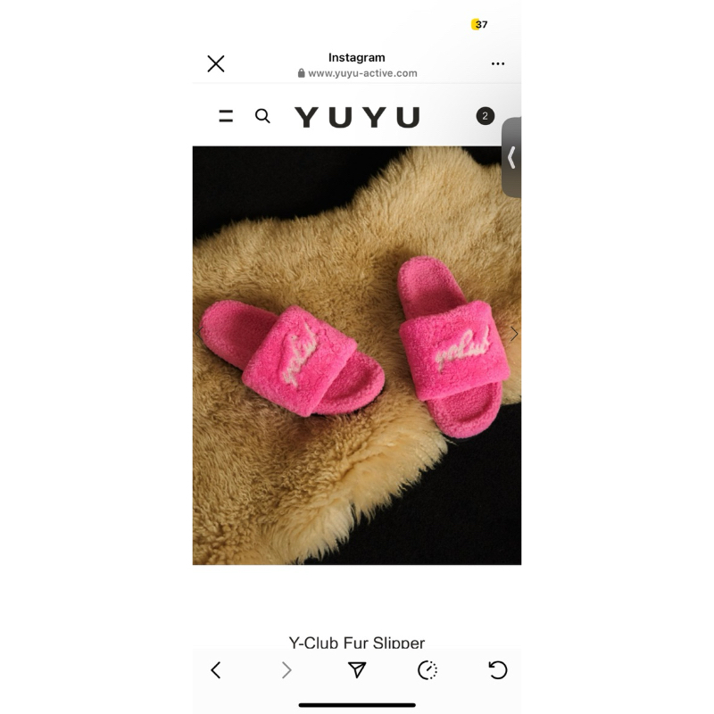 yuyu active Y-Club Fur Slipper-L 全世界最可愛毛毛拖鞋 灰杏色
