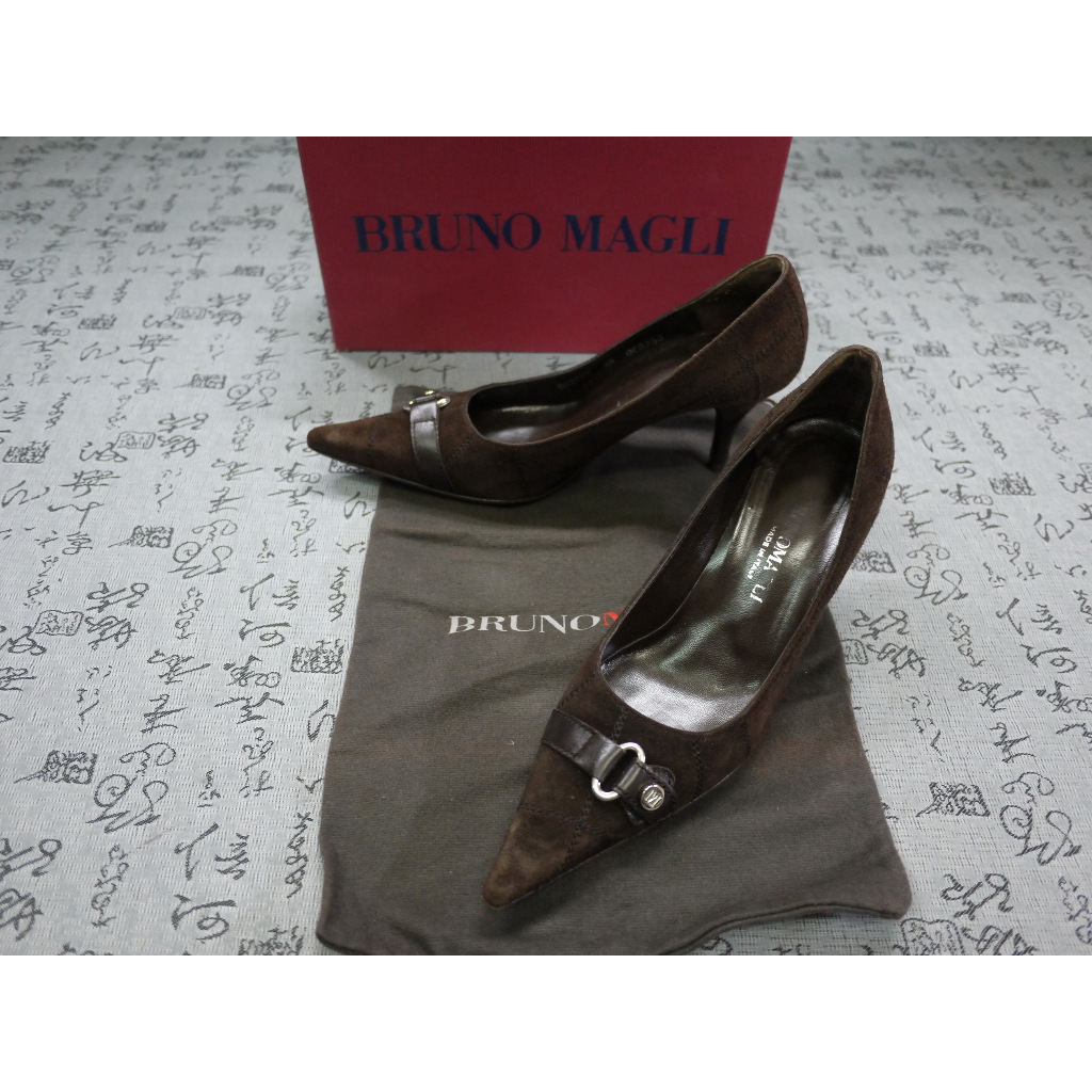 義大利製 Bruno Magli 高級麂皮高跟鞋 USA 6 EUR 36 JPN 23 CM