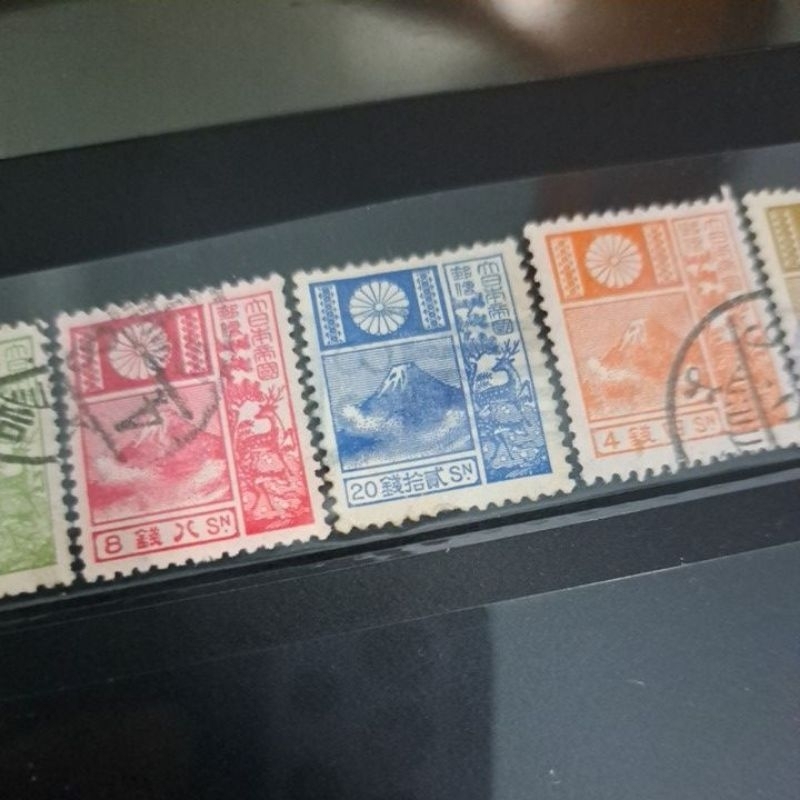 1922年-大正十一年-一戰時時期-大日本帝國-新舊富士鹿郵票-絕版舊郵票