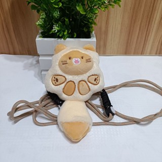 🍀現貨🍀全新 可愛立體小狸貓 貓掌造型 手機背夾 娃娃背夾 手機斜背背夾 絨毛玩偶 手機背夾 小娃娃