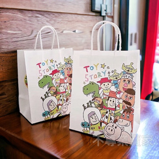 ✨賣場現貨✨玩具總動員禮品紙袋 禮物袋 卡通漫畫風 大容量手提袋 牛皮紙袋 禮品袋 搞怪購物袋 可愛紙袋 禮物包裝 生日